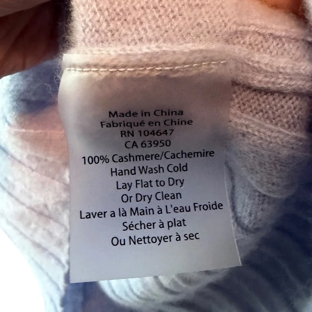 Maxwell & Co Falmouth Cape Cod 100% Cashmere Mock Neck Ribbed Sweater Lavender L